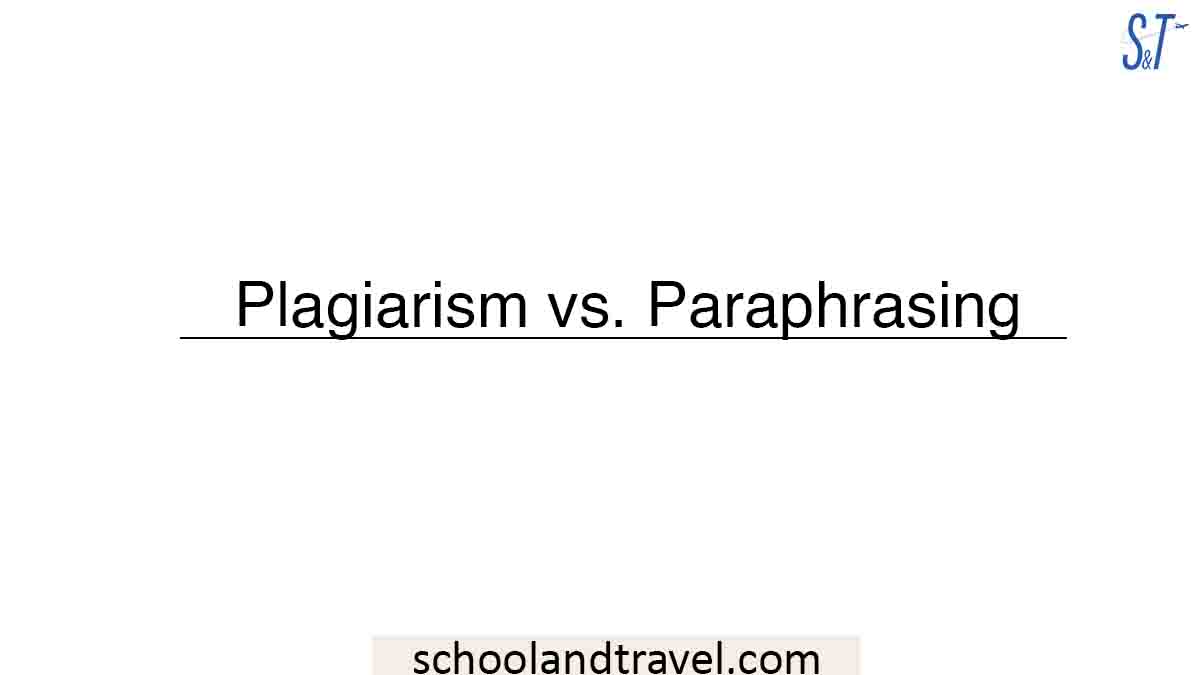 Plagiarism vs. Paraphrasing