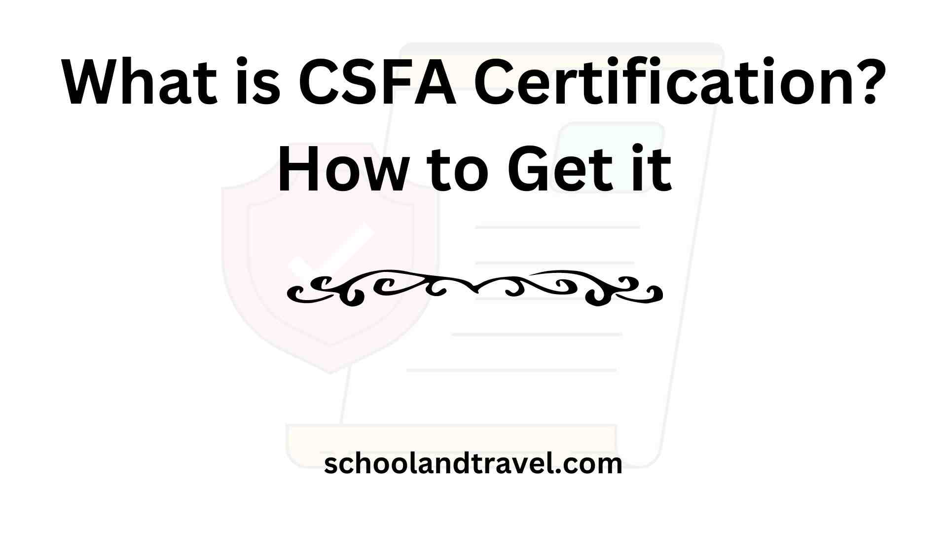 CSFA Certification